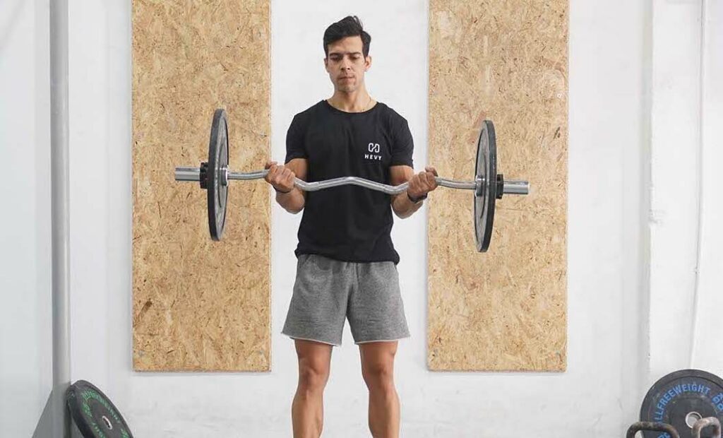 man ez bar bicep curl