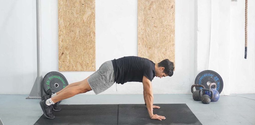 man burpee plank