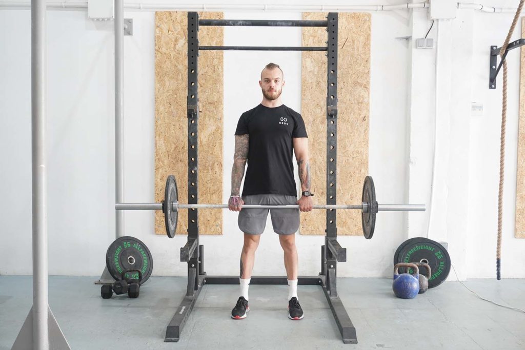 man rack pull barbell